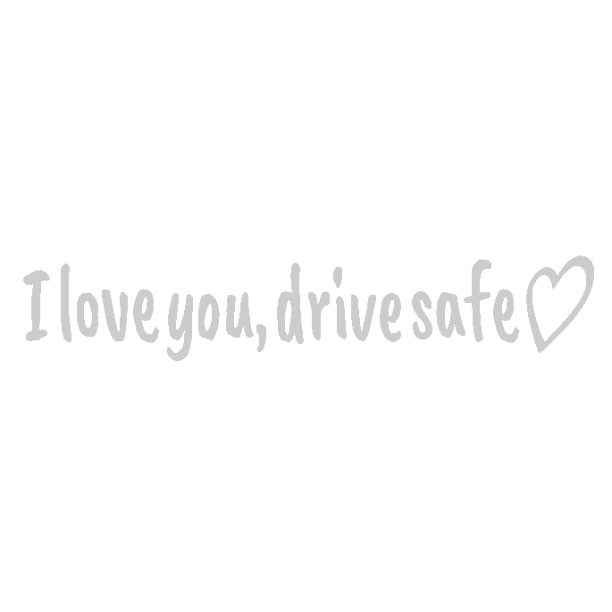 Spiegelaufkleber 'I love you, drive safe ♥ halb transparente Schrift
