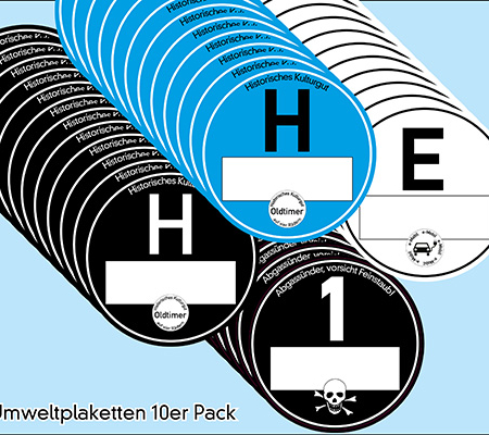 10er Pack Umweltplaketten